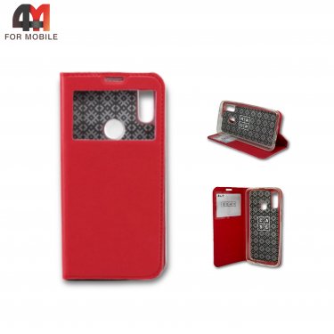 Чехол-книга для Samsung A40 красного цвета, Case