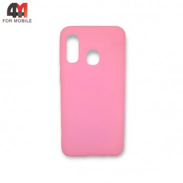 Чехол для Samsung A40 силиконовый, матовый, розового цвета, Case