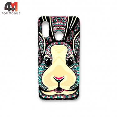 Чехол для Samsung A40 пластиковый с рисунком, кролик, luxo