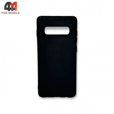 Чехол для Samsung S10 Plus силиконовый, матовый, черного цвета