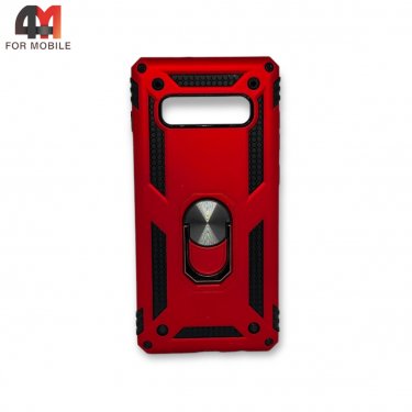 Чехол для Samsung S10 силиконовый, противоударный, красного цвета, Case