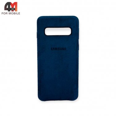 Чехол для Samsung S10e/S10 Lite пластиковый, Alcantara, синего цвета