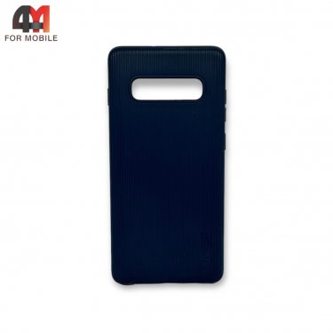 Чехол для Samsung S10e/S10 Lite силиконовый, ребристый, синего цвета, Cherry