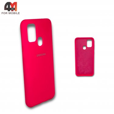 Чехол Samsung M21/M30S силиконовый, Silicone Case, ярко-розового цвета