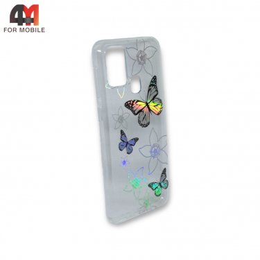 Чехол Samsung M31 силиконовый, хамелеон, бабочки