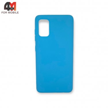 Чехол для Samsung A41 силиконовый, матовый, голубого цвета, Case