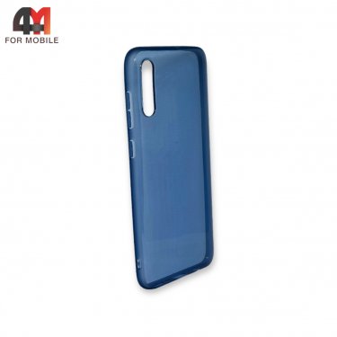 Чехол для Samsung A70/A70s силиконовый, глянцевый, прозрачный синего цвета