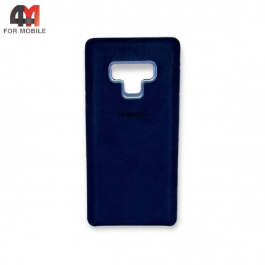 Чехол для Samsung Note 9 пластиковый, Alcantara, синего цвета