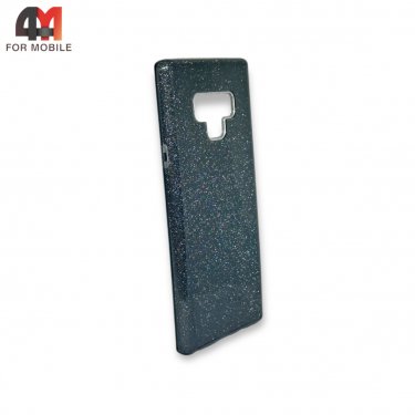 Чехол для Samsung Note 9 силиконовый с блестками, черного цвета