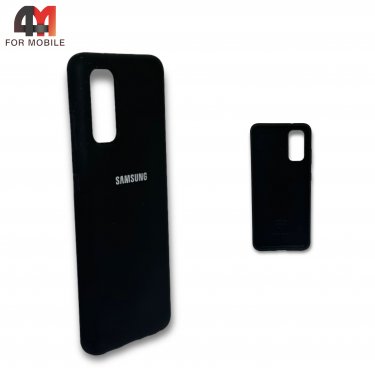 Чехол для Samsung S20 Plus/S11 силиконовый, Silicone Case, черного цвета