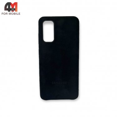 Чехол для Samsung S20 Plus/S11 пластиковый, Alcantara, черного цвета