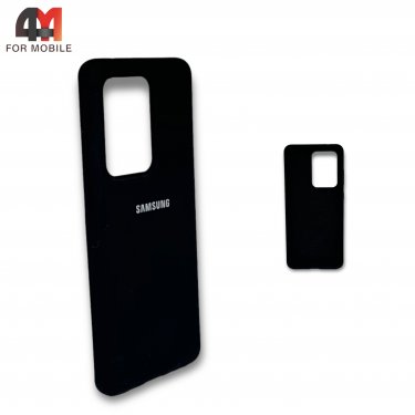Чехол для Samsung S20 Ultra/S11 Plus силиконовый, Silicone Case, черного цвета