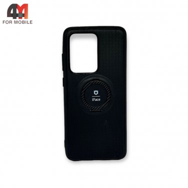 Чехол для Samsung S20 Ultra/S11 Plus силиконовый с кольцом, черного цвета, iFace