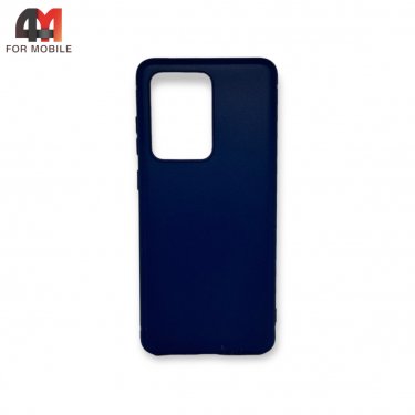 Чехол для Samsung S20 Ultra/S11 Plus силиконовый, матовый, синего цвета