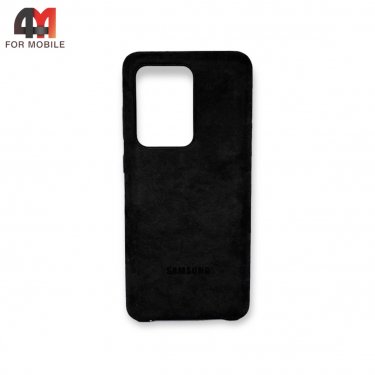 Чехол для Samsung S20 Ultra/S11 Plus пластиковый, Alcantara, черного цвета