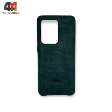 Чехол для Samsung S20 Ultra/S11 Plus пластиковый, Alcantara, зеленого цвета