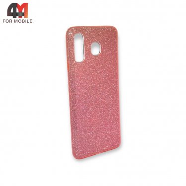 Чехол для Samsung A9 Star силиконовый с блестками, розового цвета