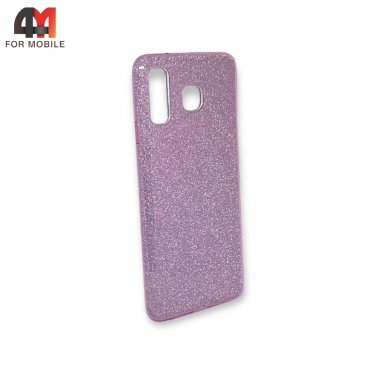 Чехол для Samsung A9 Star силиконовый с блестками, фиолетового цвета
