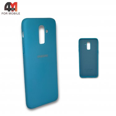Чехол для Samsung A6 Plus 2018/J8 2018 силиконовый, Silicone Case, голубого цвета