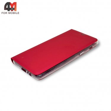 Чехол-книга для Samsung A8 Plus 2018/A730 clear view cover, красного цвета