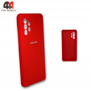 Чехол для Samsung A72 силиконовый, Silicone Case, красного цвета