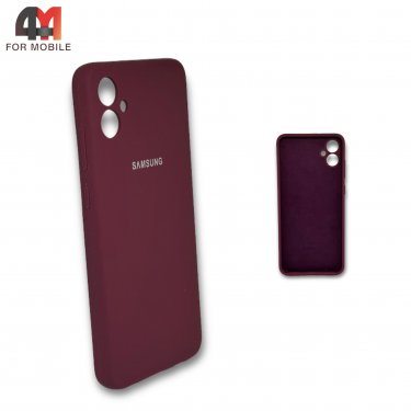 Чехол для Samsung A05 силиконовый, Silicone Case, цвет марсала