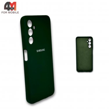 Чехол для Samsung A05s силиконовый, Silicone Case, темно-зеленого цвета