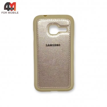 Чехол для Samsung J1 Mini/J105 силиконовый, под кожу, золотого цвета