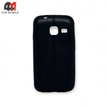 Чехол для Samsung J1 Mini/J105 силиконовый, под кожу, черного цвета