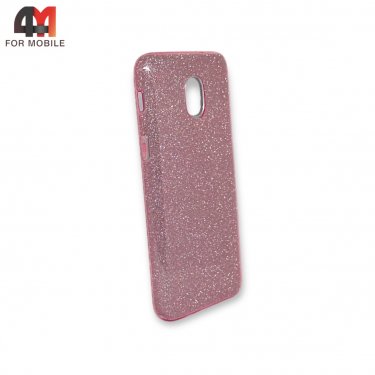 Чехол для Samsung J3 2018/J337 силиконовый с блестками, розового цвета
