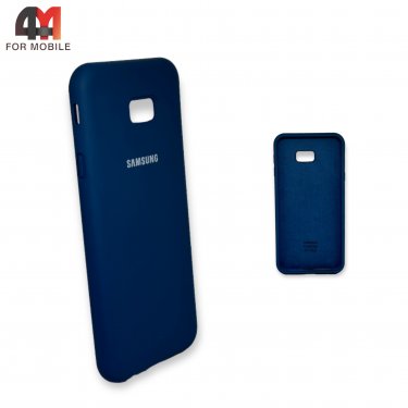 Чехол для Samsung J4 Plus/J415/J4 Prime силиконовый, Silicone Case, темно-синего цвета
