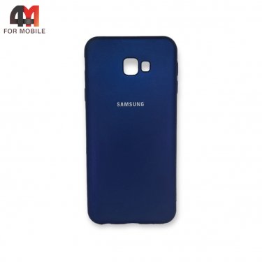Чехол для Samsung J4 Plus/J415/J4 Prime силиконовый, матовый с логотипом, синего цвета