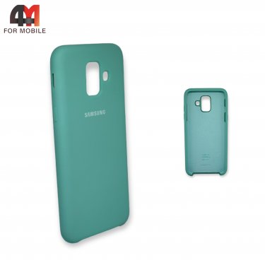 Чехол для Samsung A6 2018/A600 силиконовый, Silicone Case, ментолового цвета