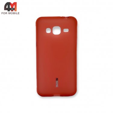Чехол для Samsung J3 2015/J3 2016/J310/J320 силиконовый, матовый, красного цвета