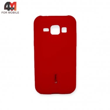 Чехол для Samsung J1 2015/J100 силиконовый, матовый, красного цвета, Cherry