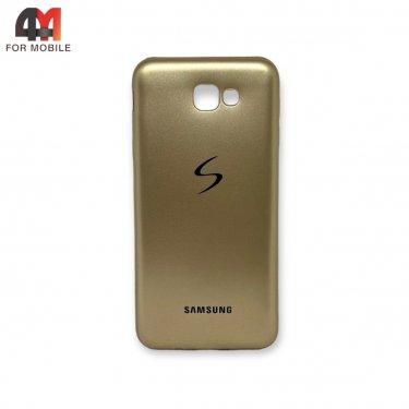 Чехол для Samsung J5 Prime/G570 силиконовый с логотипом, золотого цвета