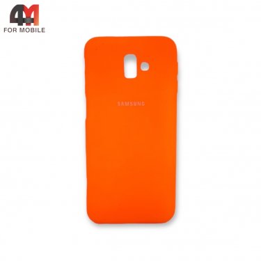 Чехол для Samsung J6 Plus 2018/J610 силиконовый, матовый логотип, оранжевого цвета
