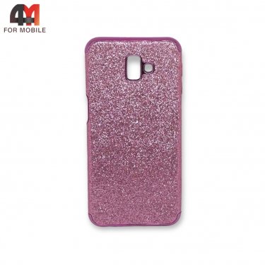 Чехол для Samsung J6 Plus 2018/J610 силиконовый, блестящий, розового цвета
