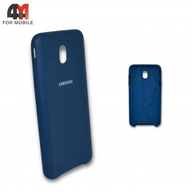 Чехол для Samsung J7 2018/J737 силиконовый, Silicone Case, синего цвета