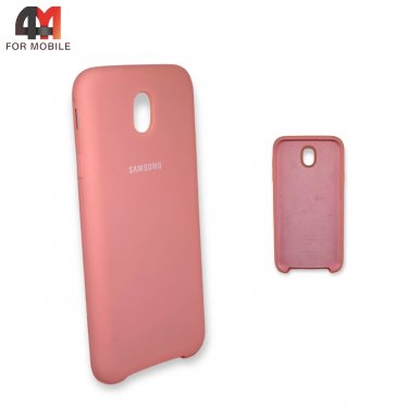Чехол для Samsung J7 2017/J7 Pro/J730 силиконовый, Silicone Case, розового цвета