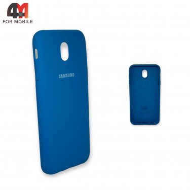 Чехол для Samsung J7 2017/J7 Pro/J730 силиконовый, Silicone Case, синего цвета