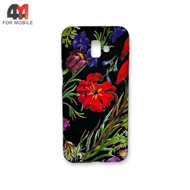 Чехол для Samsung J6 Plus 2018/J610 силиконовый с рисунком, цветок