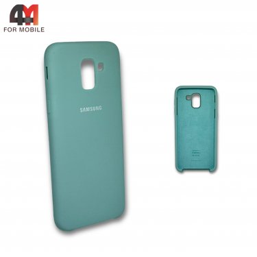 Чехол для Samsung J6 2018/J600 силиконовый, Silicone Case, мятного цвета