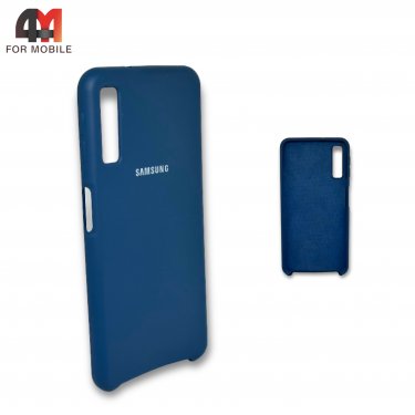 Чехол для Samsung A7 2018/A750 силиконовый, Silicone Case, синего цвета