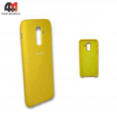 Чехол для Samsung A6 Plus 2018/J8 2018 силиконовый, Silicone Case, желтого цвета