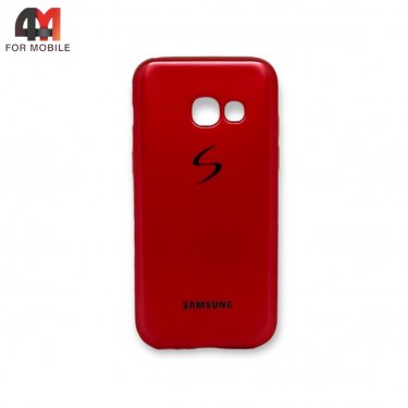 Чехол для Samsung A3 2017/A320 силиконовый с логотипом, красного цвета