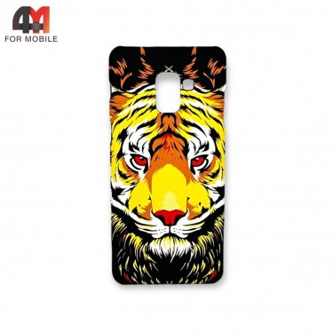 Чехол для Samsung A8 Plus 2018/A730 пластиковый с рисунком, тигр