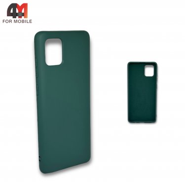 Чехол для Samsung A81/M60s/Note 10 Lite силиконовый, Silicone Case, темно-зеленого цвета