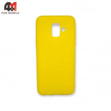 Чехол для Samsung A6 2018/A600 силиконовый, матовый, желтого цвета