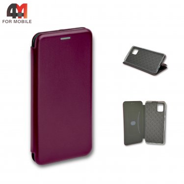 Чехол-книга для Samsung A81/M60s/Note 10 Lite бордового цвета